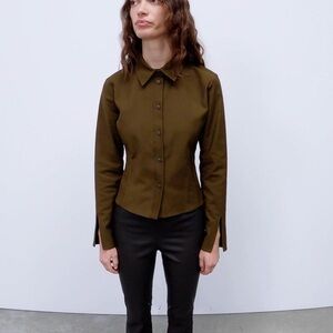 Fitted Stretch Shirt - Olive